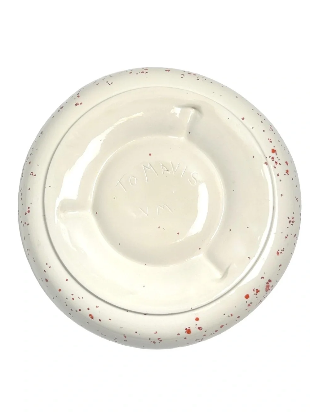 Ceramic Sectioned Serving Dish in Red/Orange/Brown Splatter Pattern